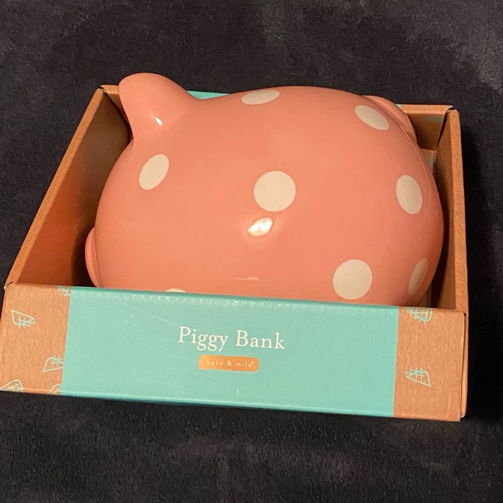 kate & milo Pink Polka Dot Piggy Bank